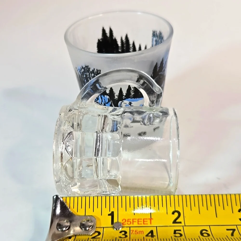 Set of 2 Vintage Shot Glasses Montana Wolf Design & Federal Mini Beer Mug - Picture 15 of 15
